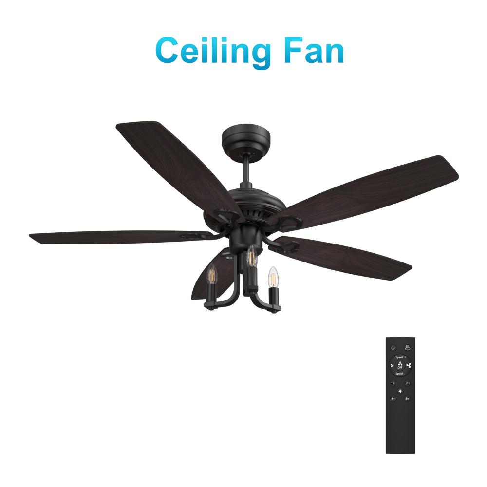 Huntley 52-inch Ceiling Fan with Remote, Light Kit Included