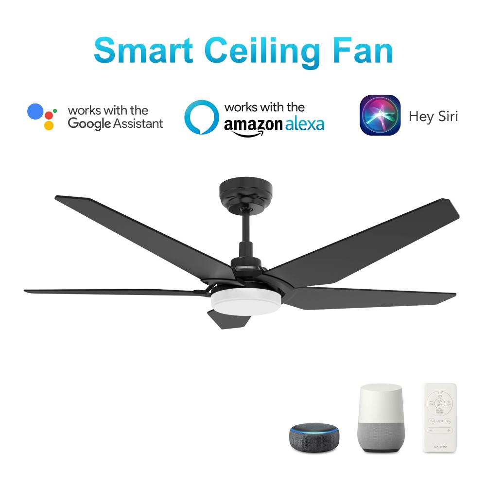 Woodrow 52-inch Smart Ceiling Fan with Remote, Light Kit Included, Works with Google Assistant, Amaz