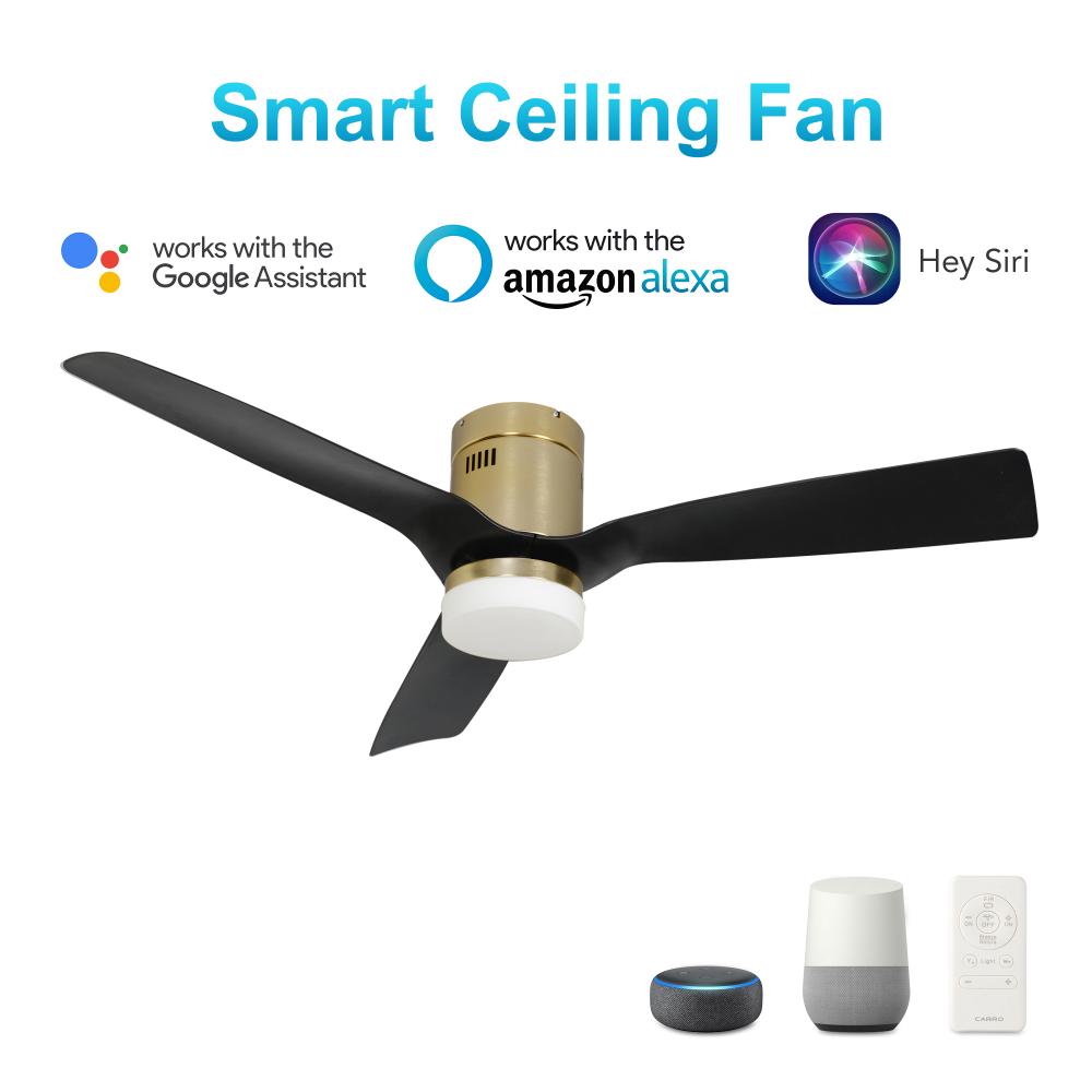 Spezia 48-inch Indoor/Damp Rated Outdoor Smart Ceiling Fan, Dimmable LED Light Kit & Remote Control,