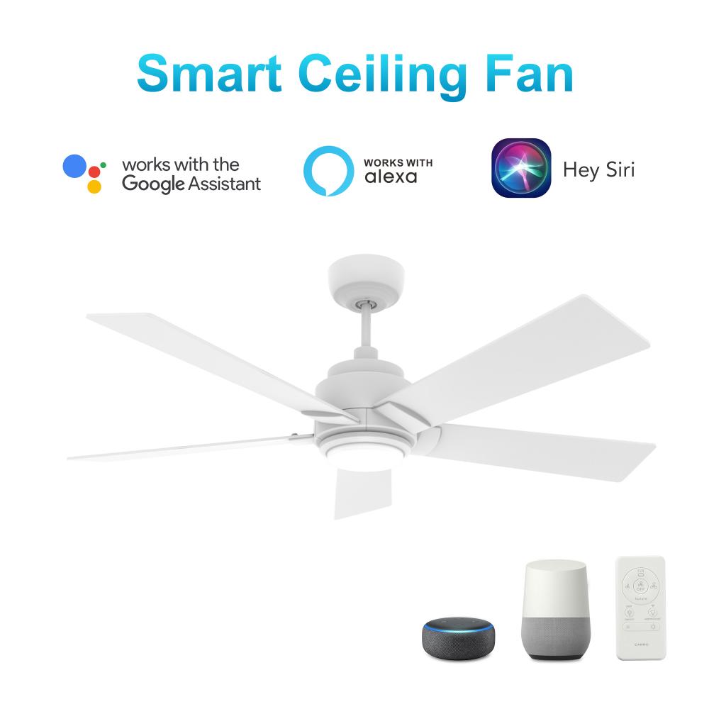 Ascender 48-inch Smart Ceiling Fan with Remote, Light Kit Included, Works with Google Assistant, Ama