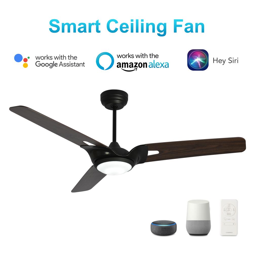 Hoffen 52-inch Indoor/Outdoor Smart Ceiling Fan, Dimmable LED Light Kit & Remote Control, Works with