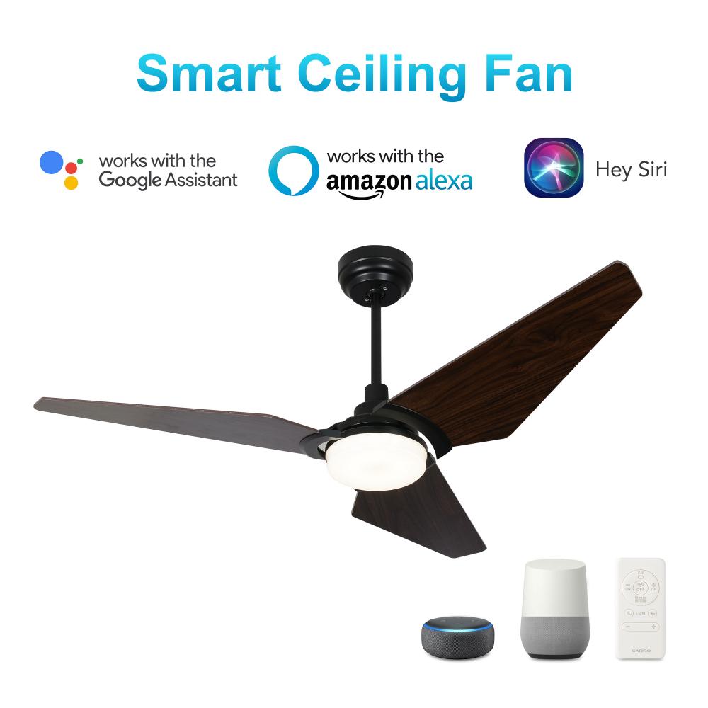 Kaj 52-inch Indoor/Outdoor Smart Ceiling Fan, Dimmable LED Light Kit & Remote Control, Works with Go