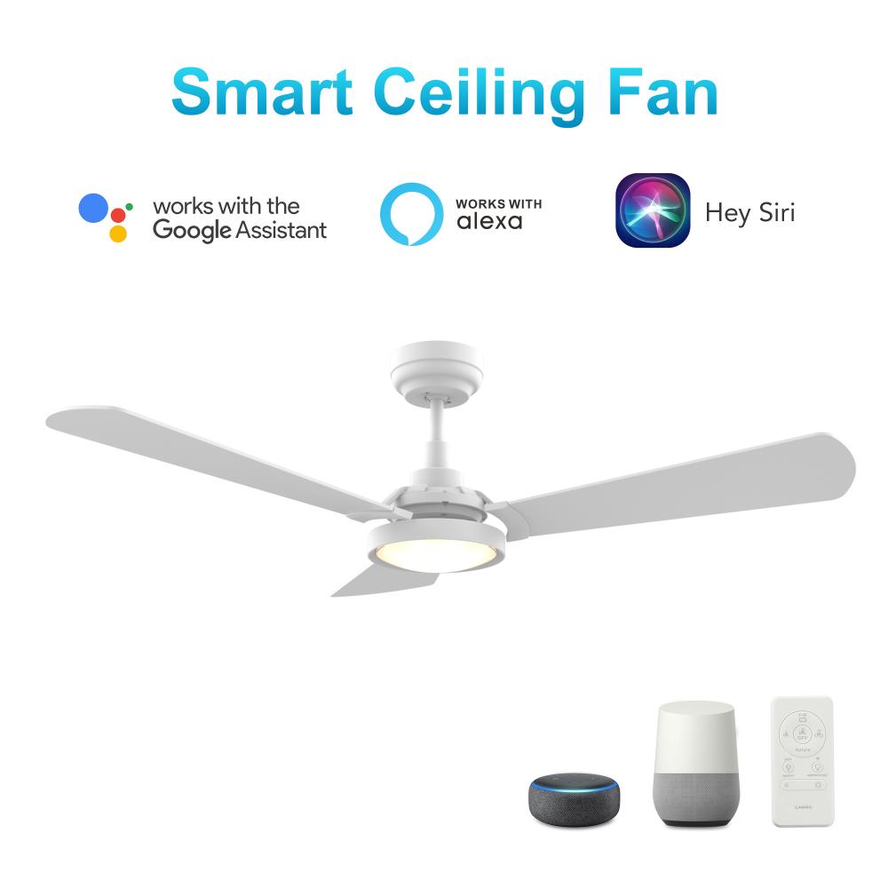 Brisa 52-inch Smart Ceiling Fan with Remote, Light Kit Included, Works with Google Assistant, Amazon