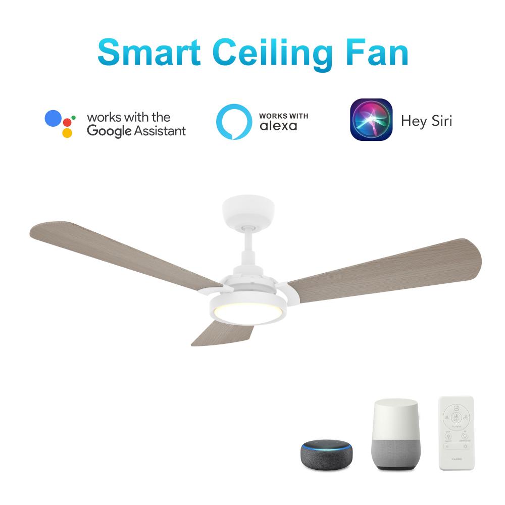 Brisa 52-inch Smart Ceiling Fan with Remote, Light Kit Included, Works with Google Assistant, Amazon