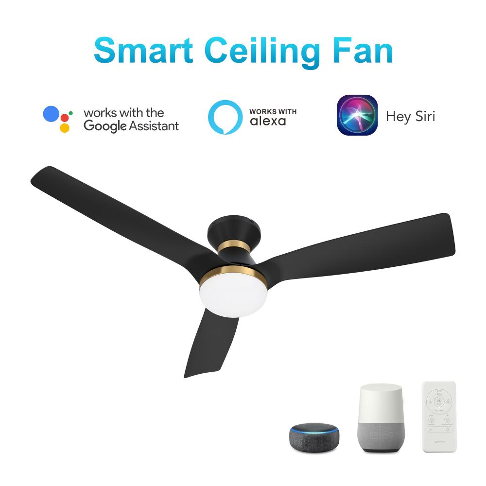 Spezia 52-inch Indoor/Damp Rated Outdoor Smart Ceiling Fan, Dimmable LED Light Kit & Remote Control,