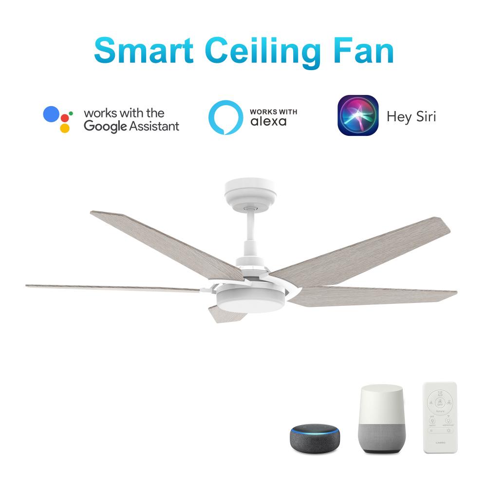 Woodrow 52'' Smart Ceiling Fan with Remote, Light Kit Included, Works with Google Assistant,