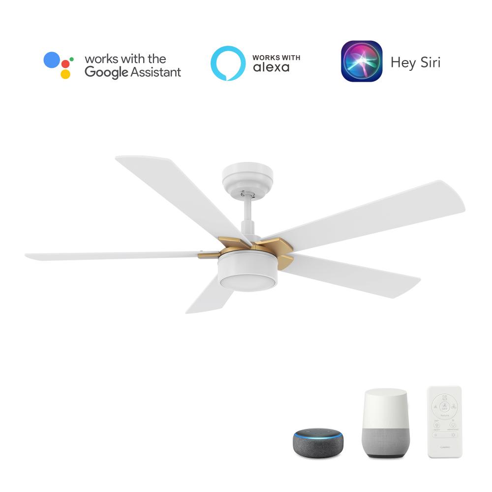 Stockton 52'' Smart Ceiling Fan with Remote, Light Kit Included?Works with Google Assistant