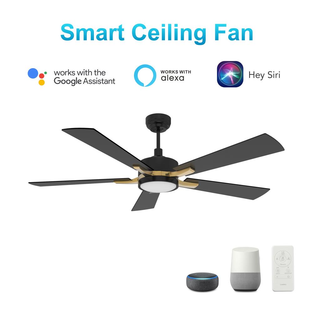 Appleton 52-inch Smart Ceiling Fan with Remote, Light Kit Included, Works with Google Assistant, Ama