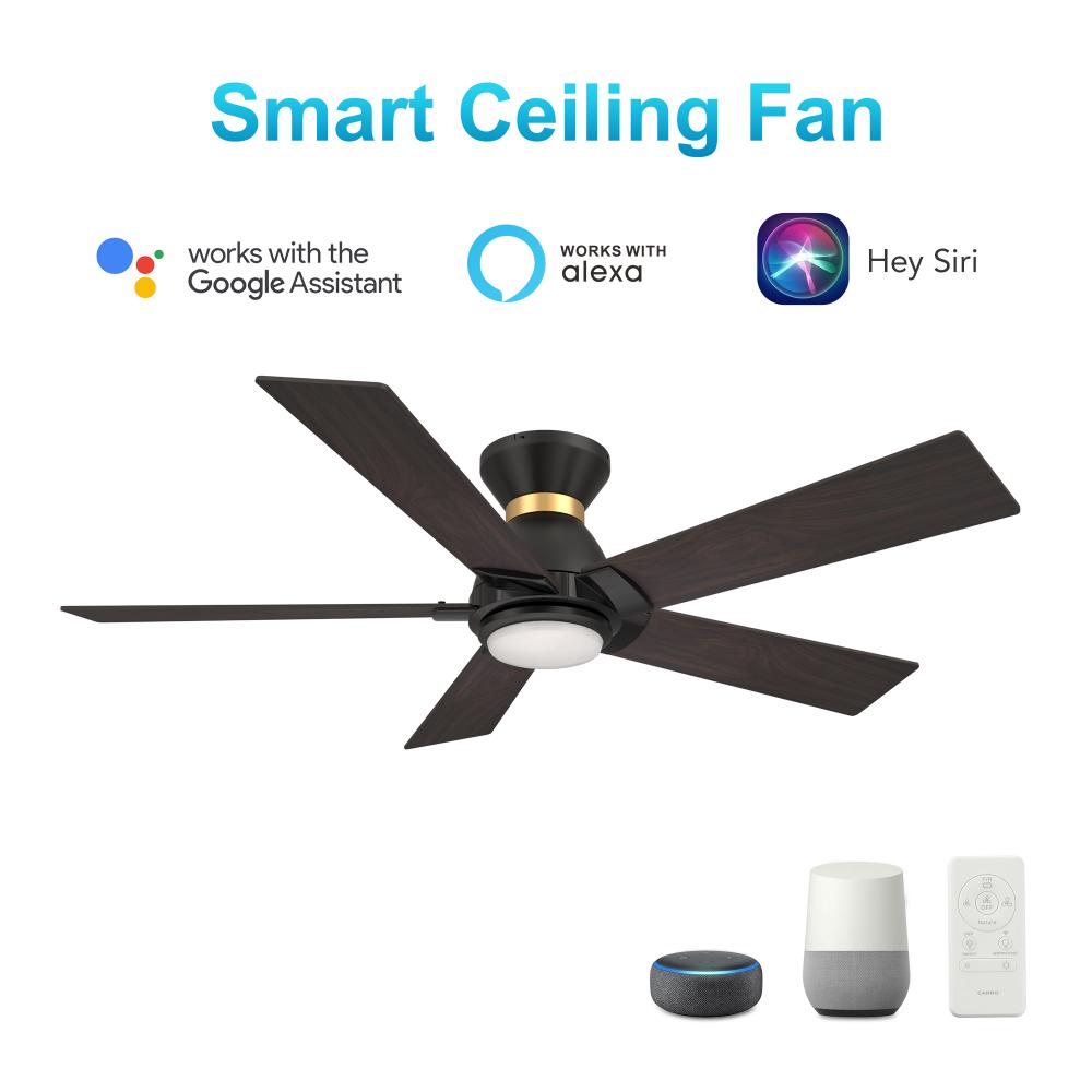 Ascender 52-inch Smart Ceiling Fan with Remote, Light Kit Included, Works with Google Assistant, Ama