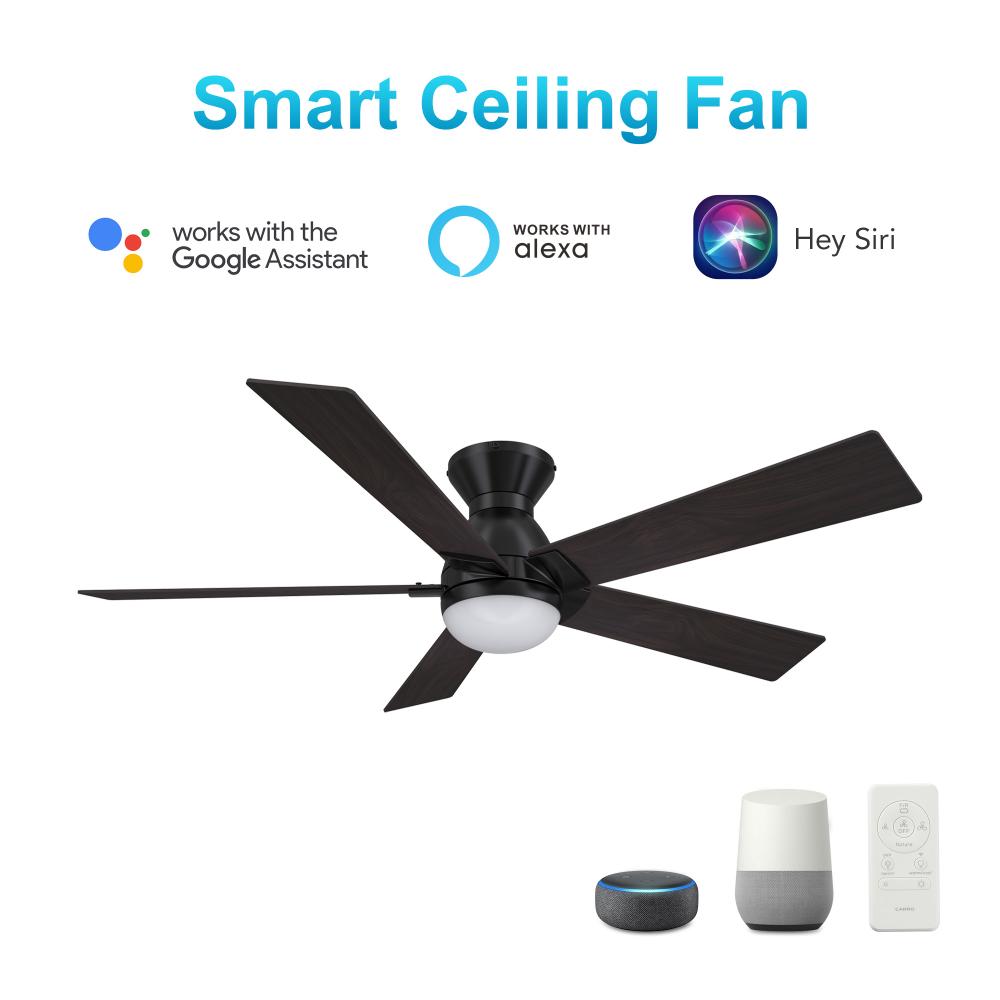 Ascender 52-inch Smart Ceiling Fan with Remote, Light Kit Included, Works with Google Assistant, Ama