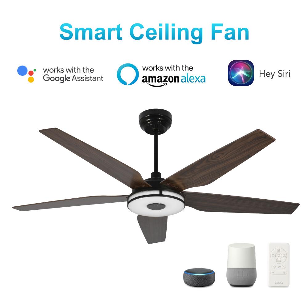 Elira 52-inch Indoor/Outdoor Smart Ceiling Fan, Dimmable LED Light Kit & Remote Control, Works with