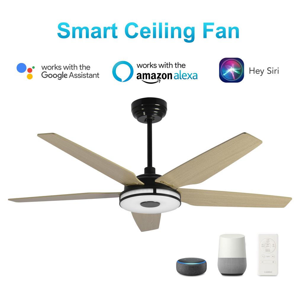 Elira 52-inch Indoor/Outdoor Smart Ceiling Fan, Dimmable LED Light Kit & Remote Control, Works with