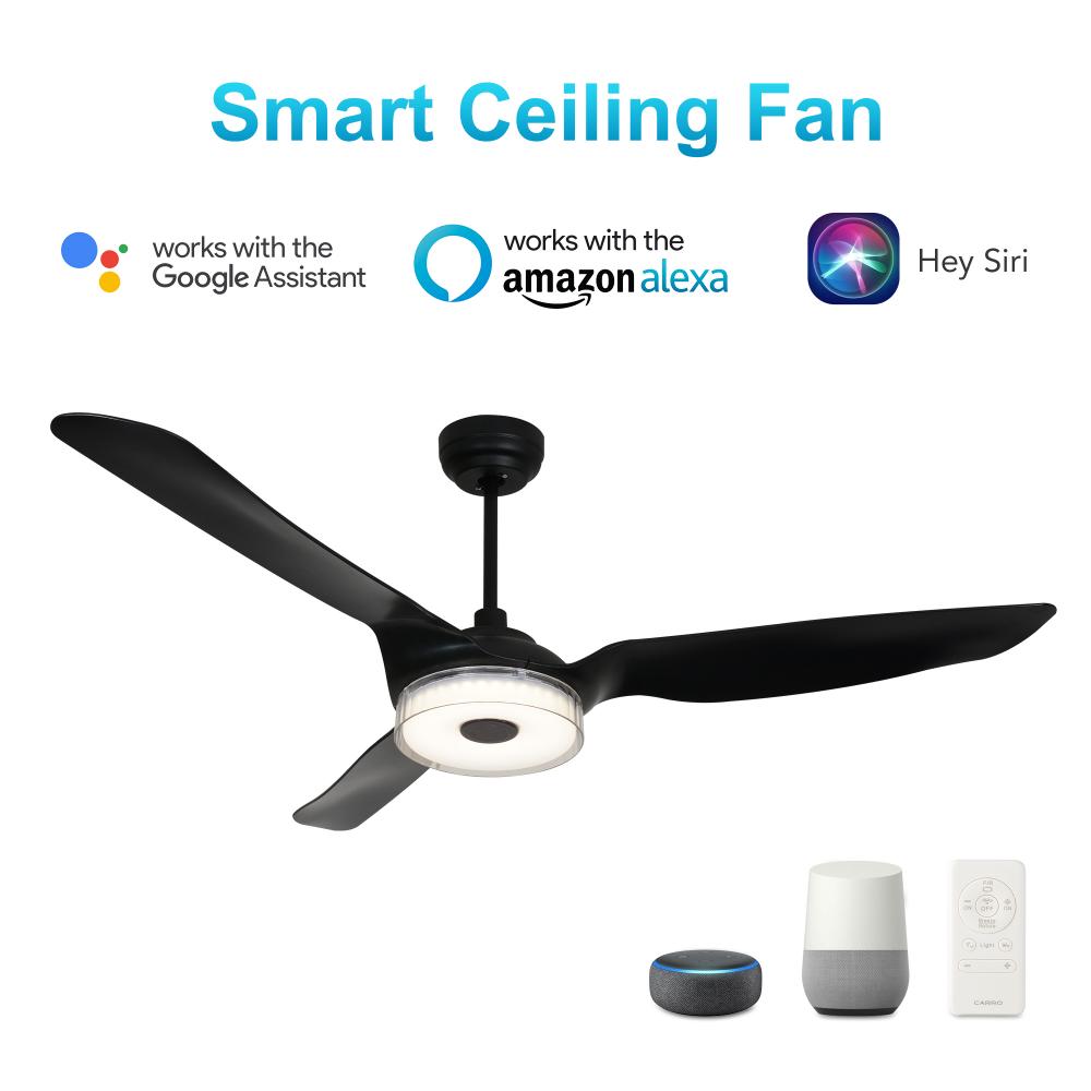 Fletcher 56-inch Indoor/Outdoor Smart Ceiling Fan, Dimmable LED Light Kit & Remote Control, Works wi