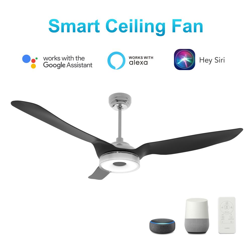 Fletcher 56-inch Indoor/Outdoor Smart Ceiling Fan, Dimmable LED Light Kit & Remote Control, Works wi