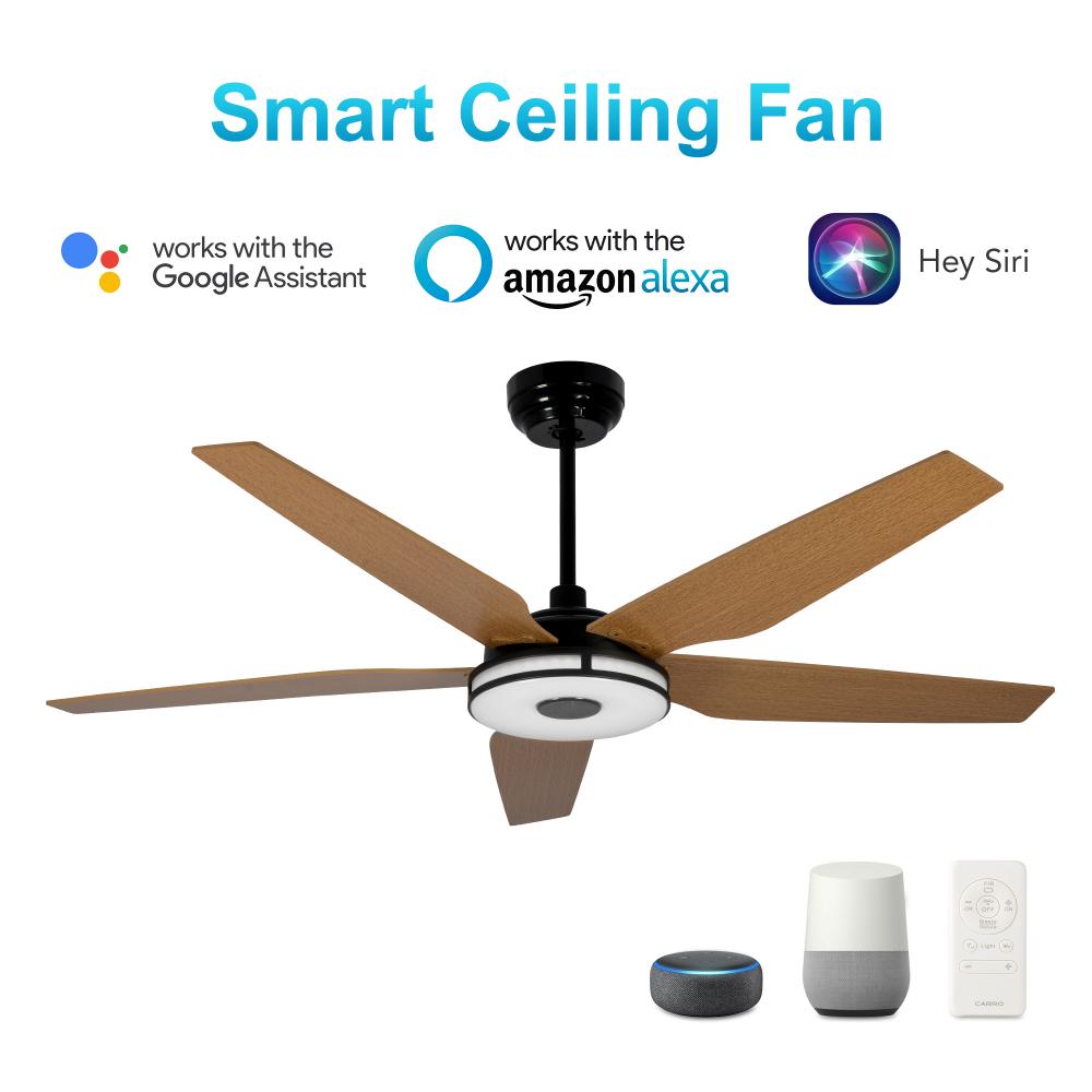 Elira 56-inch Indoor/Outdoor Smart Ceiling Fan, Dimmable LED Light Kit & Remote Control, Works with