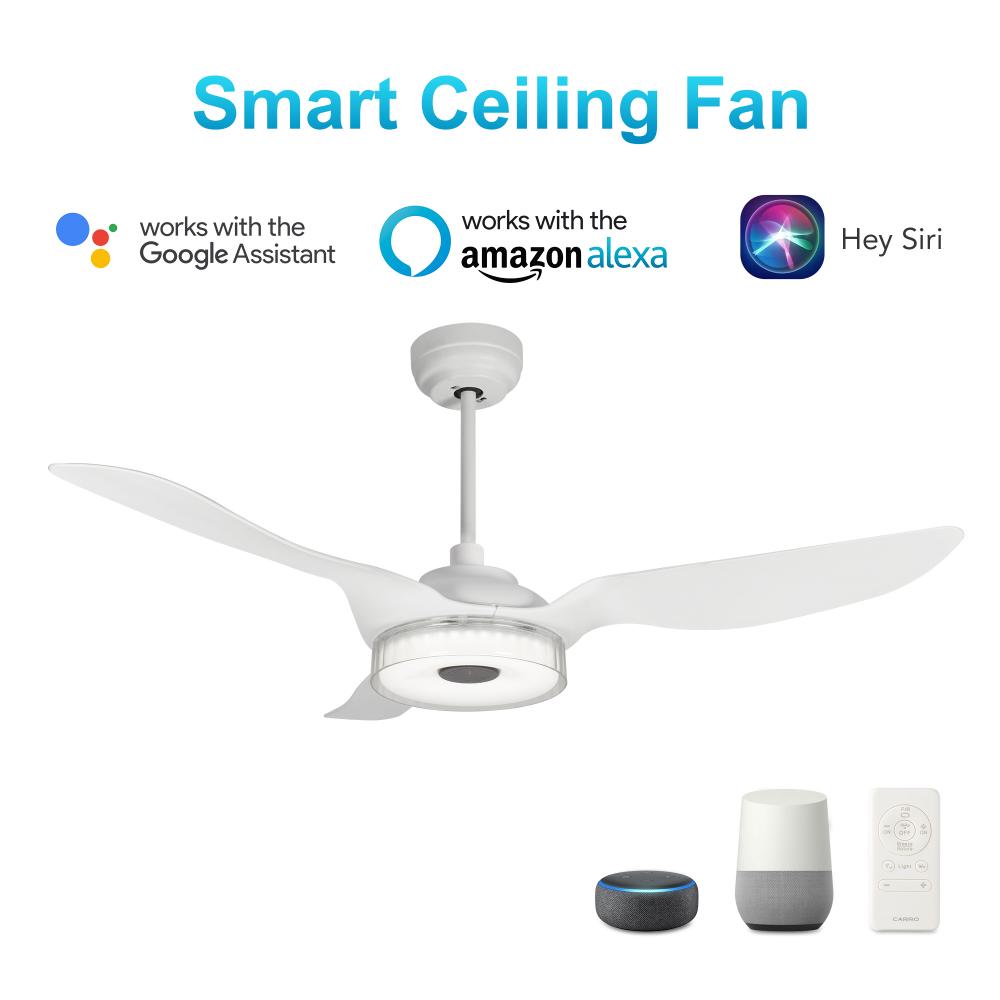 Fletcher 52-inch Indoor/Outdoor Smart Ceiling Fan, Dimmable LED Light Kit & Remote Control, Works wi