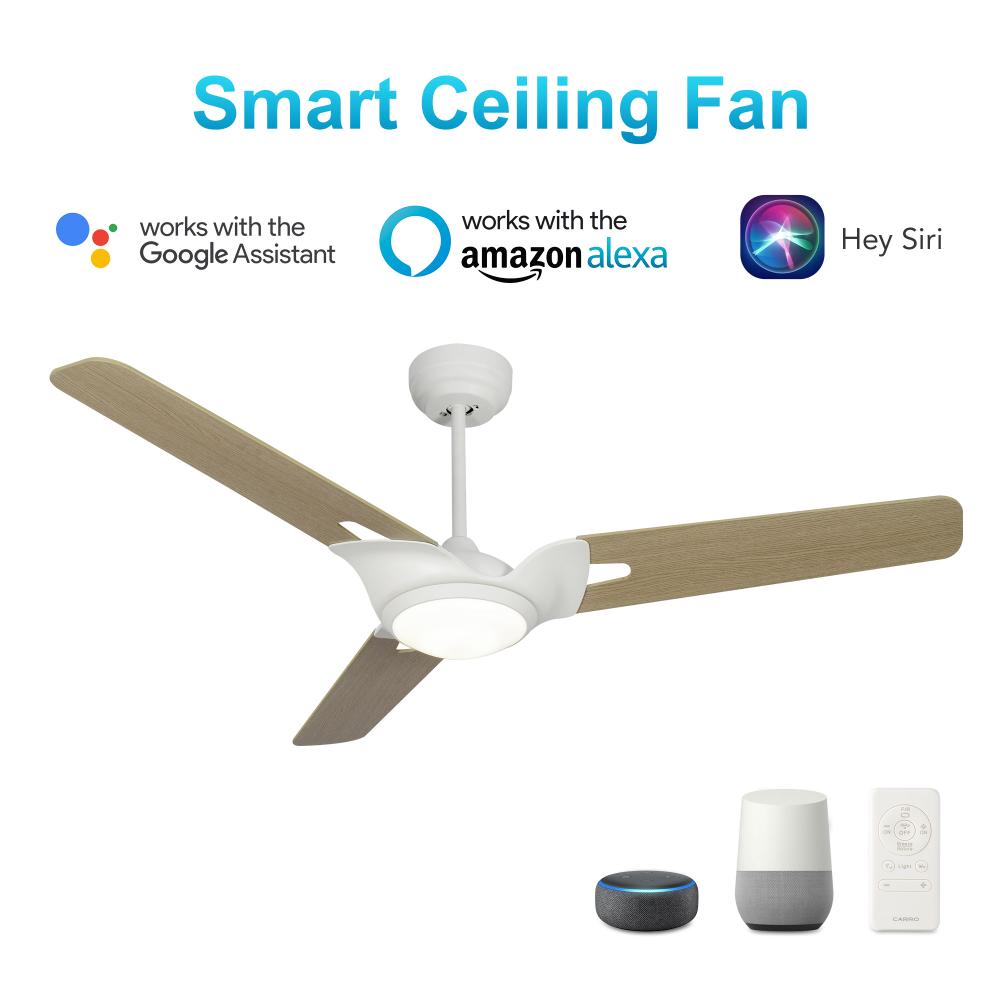 Hoffen 56-inch Indoor/Outdoor Smart Ceiling Fan, Dimmable LED Light Kit & Remote Control, Works with