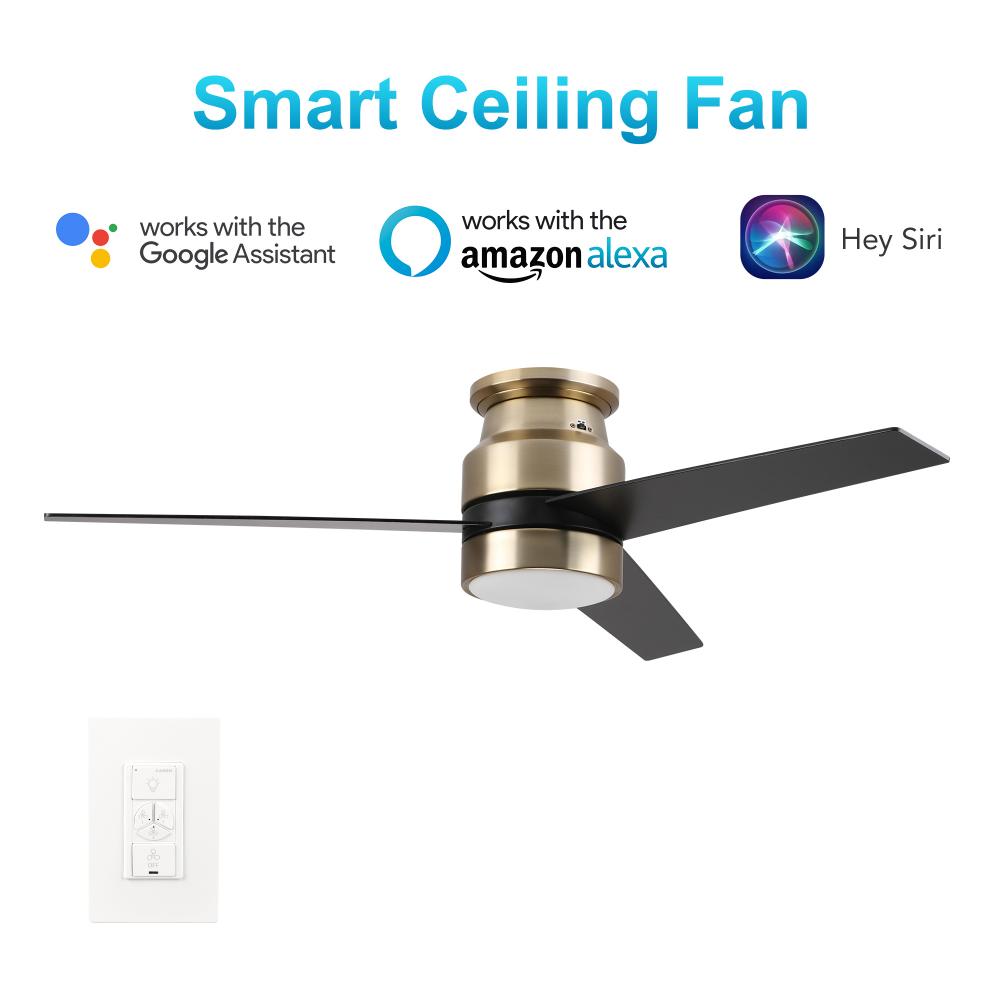 Raiden 52-inch Indoor Smart Ceiling Fan with LED Light Kit and Wall Control, Works with Google Assis