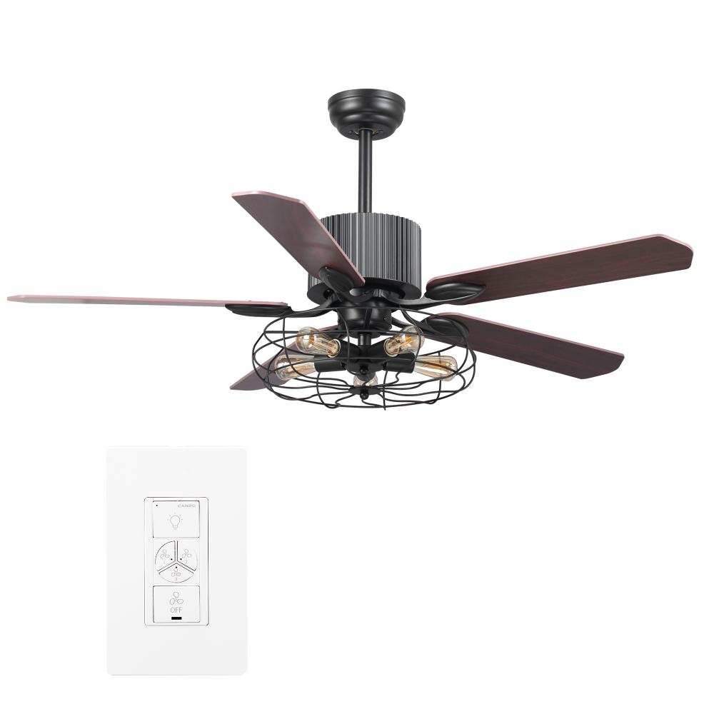 Helston 52-inch Indoor Smart Ceiling Fan with Light Kit & Wall Control, Works with Google Assistant,