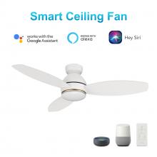 Carro USA VS483Q6-L12-W1-1-FM - Hobart 48'' Smart Ceiling Fan with Remote, Light Kit Included?Works with Google Assistant an