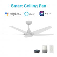 Carro USA VS525B-L22-W1-1 - Woodrow 52-inch Smart Ceiling Fan with Remote, Light Kit Included, Works with Google Assistant, Amaz