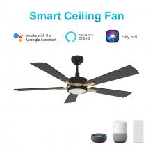 Carro USA VS525E-L12-B2-1G - Appleton 52-inch Smart Ceiling Fan with Remote, Light Kit Included, Works with Google Assistant, Ama