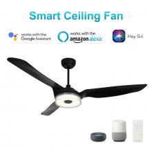 Carro USA VS563F-L13-B2-1 - Fletcher 56-inch Indoor/Outdoor Smart Ceiling Fan, Dimmable LED Light Kit & Remote Control, Works wi