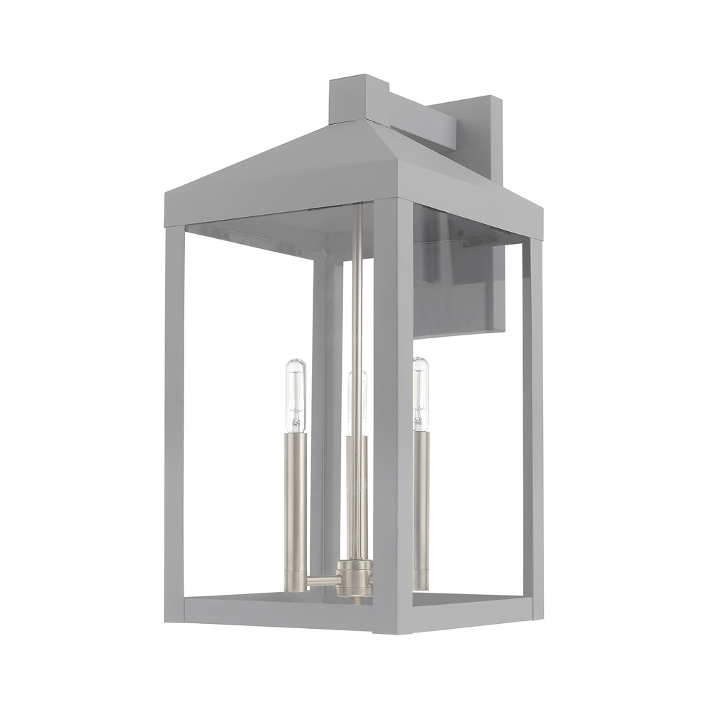 3 Lt Nordic Gray Outdoor Wall Lantern