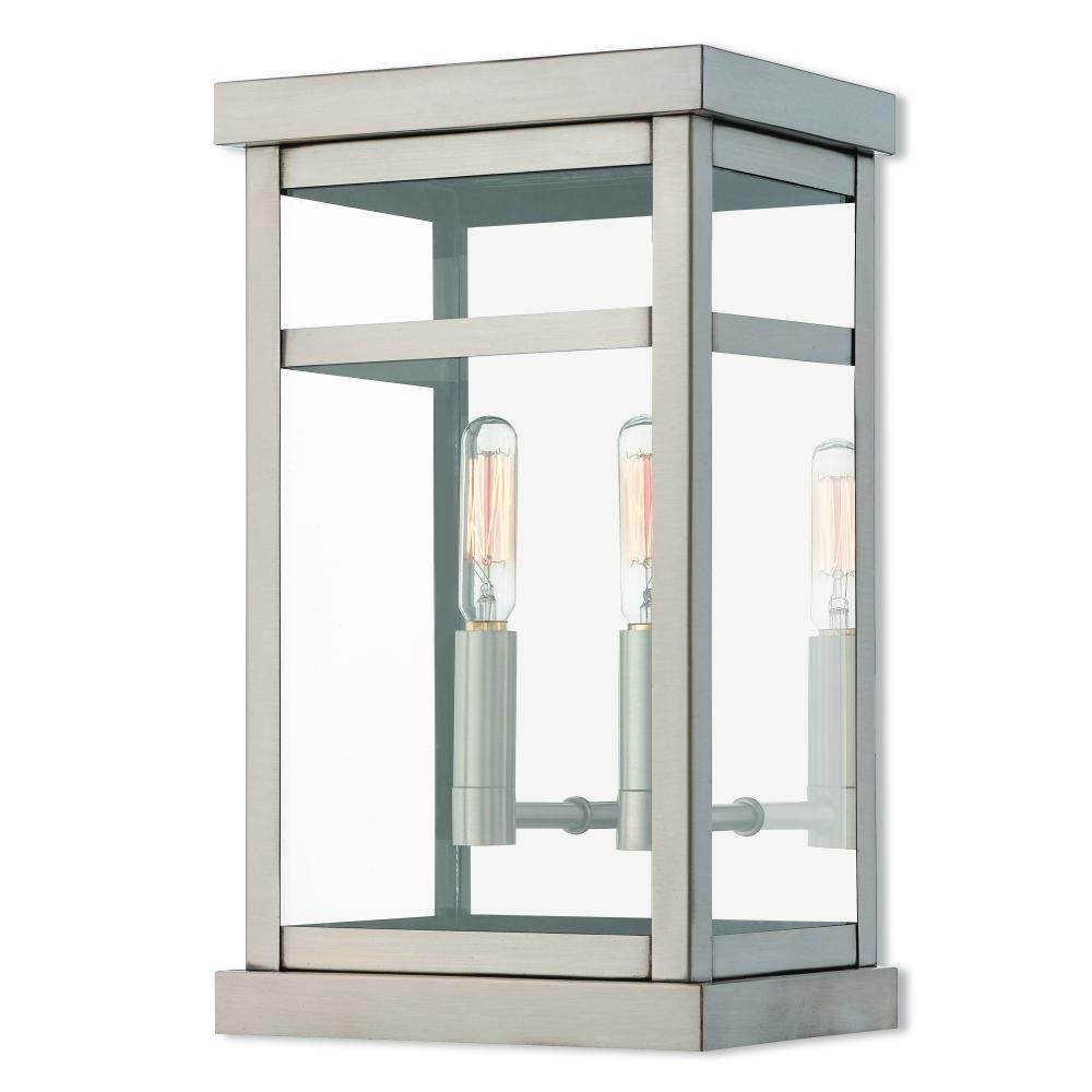 2 Lt BN Outdoor Wall Lantern