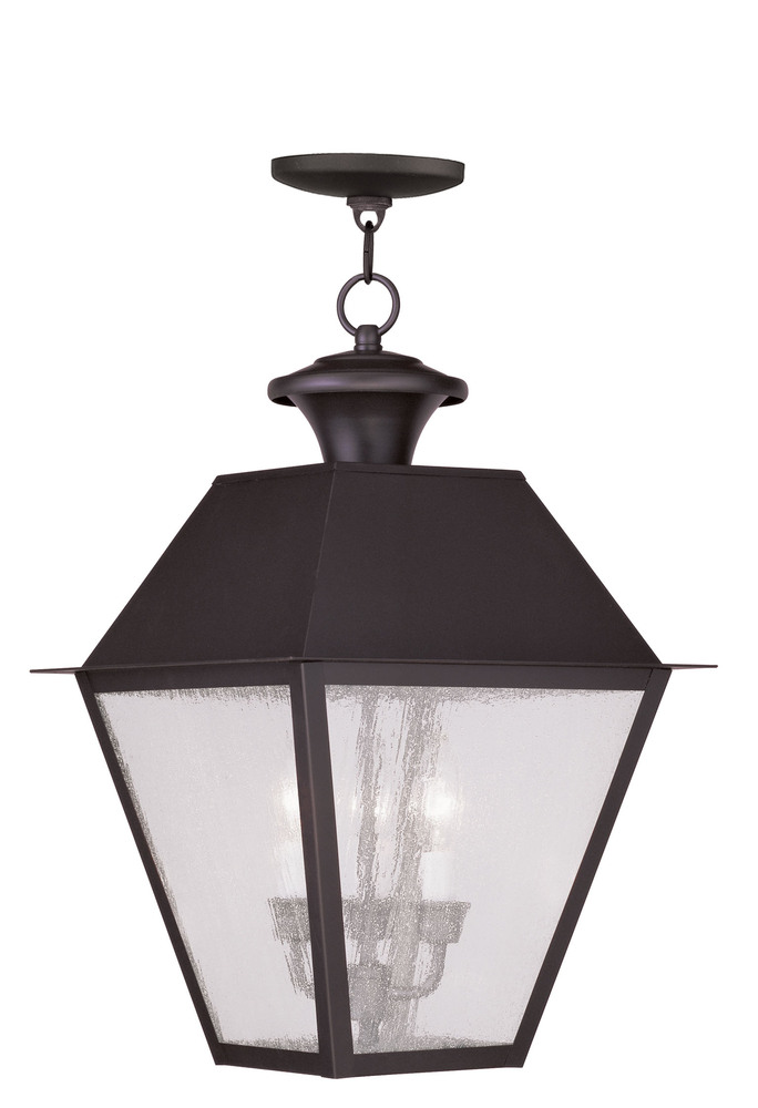 3 Light Bronze Outdoor Chain Lantern