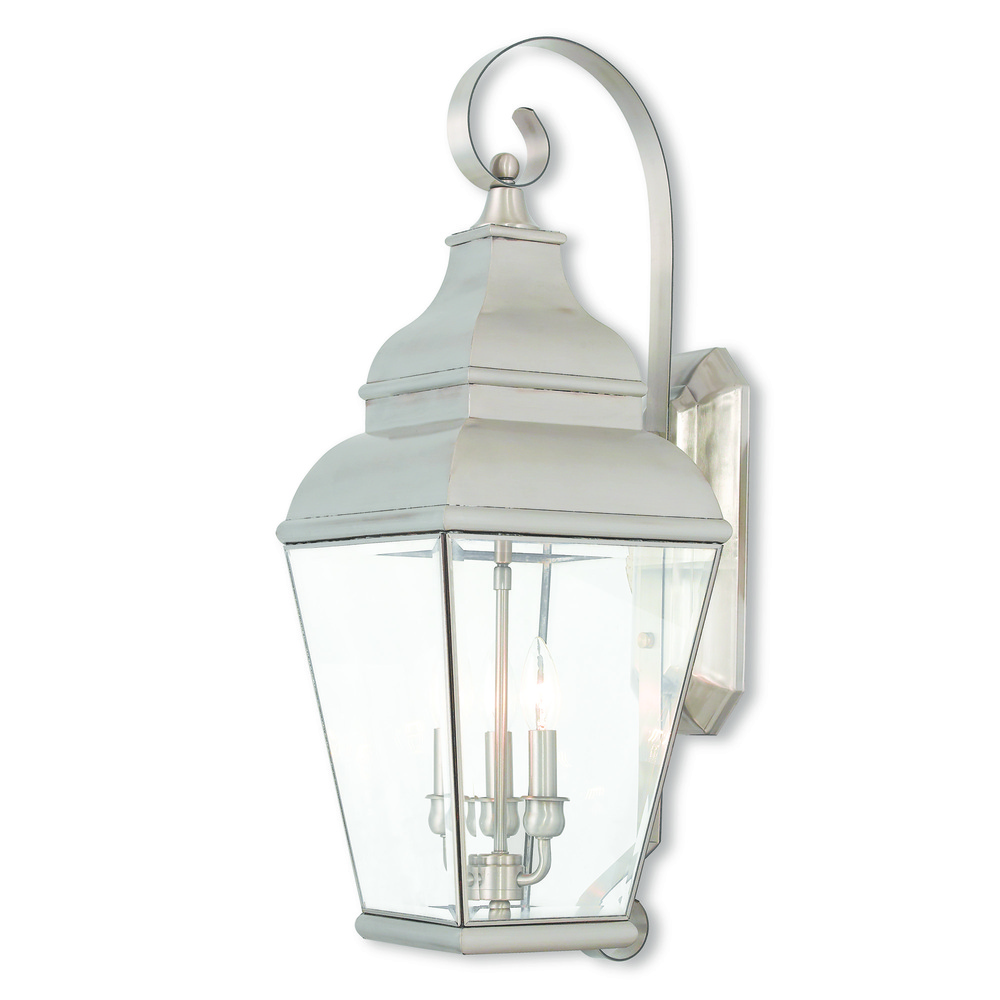 3 Light BN Outdoor Wall Lantern