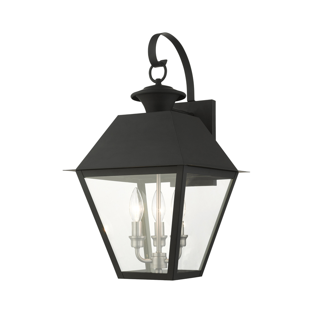 3 Lt Black Outdoor Wall Lantern