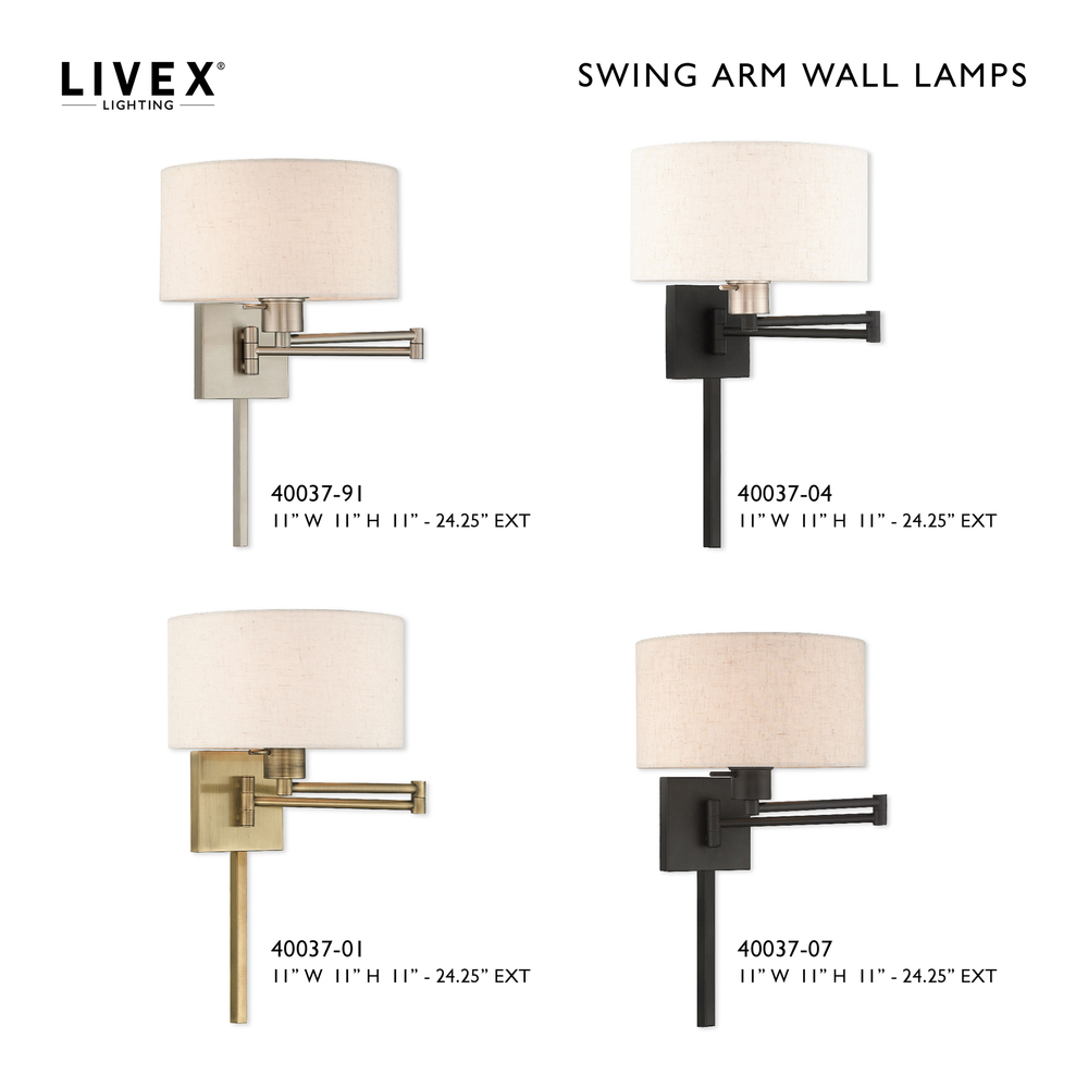 1 Lt Bronze Swing Arm Wall Lamp