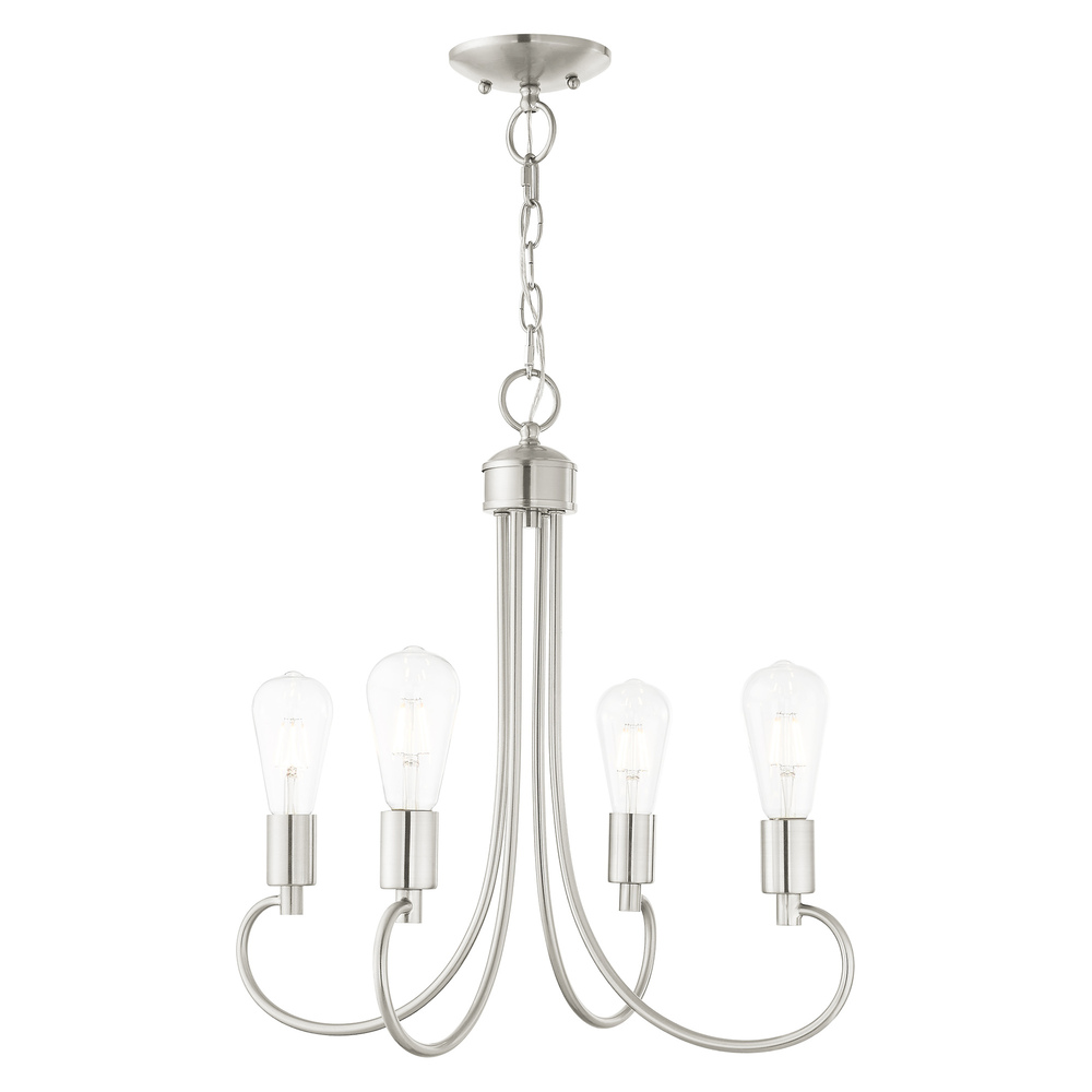 4 Lt Brushed Nickel Chandelier