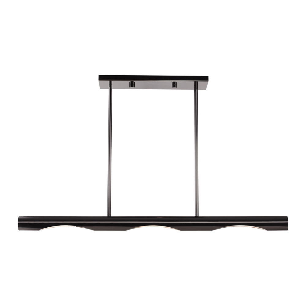 3 Lt Black Chrome Linear Chandelier