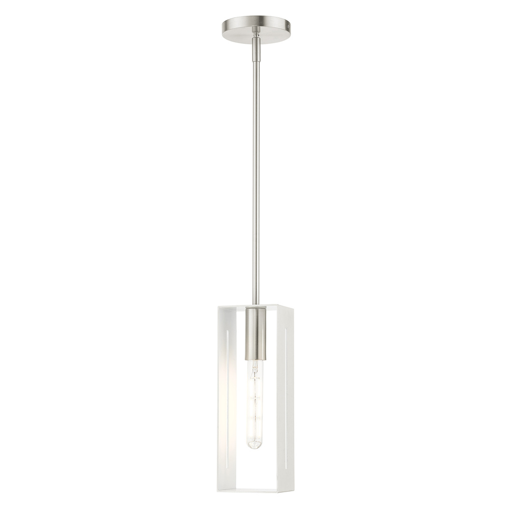 1 Lt Brushed Nickel Pendant