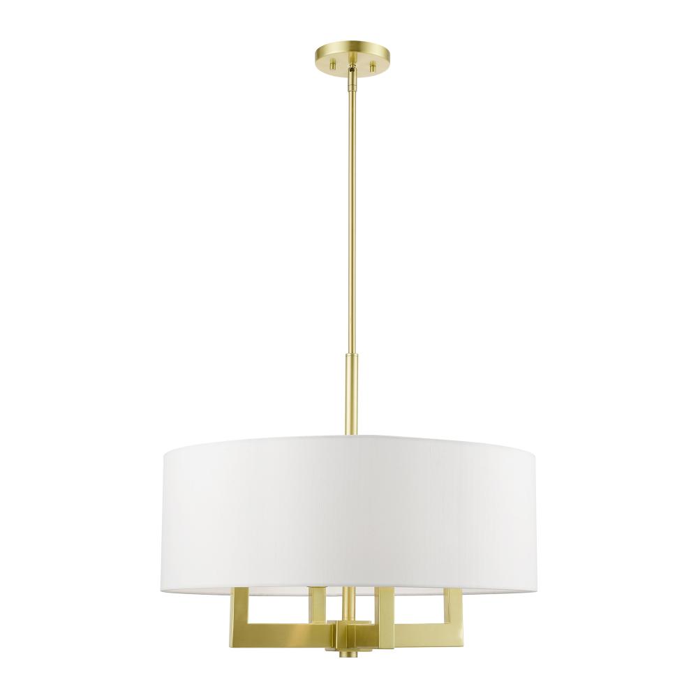 4 Light Satin Brass Pendant Chandelier