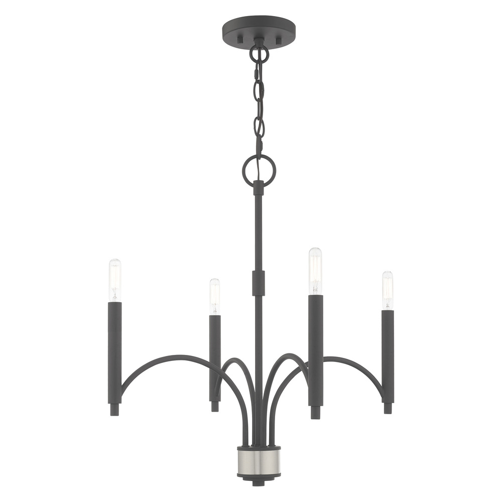 4 Lt Scandinavian Gray Mini Chandelier