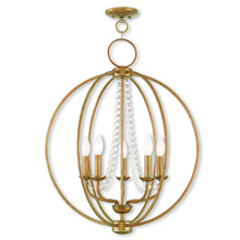 Livex Lighting 40915-48 - 5 Light Antique Gold Leaf Chandelier