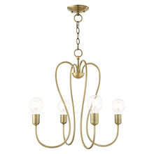 Livex Lighting 41364-01 - 4 Lt Antique Brass Chandelier