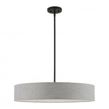 Livex Lighting 46145-04 - 5 Light Black Large Drum Pendant