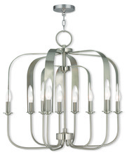 Livex Lighting 51938-91 - 6 Light + 3 Light BN Chandelier