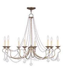 Livex Lighting 6518-73 - 8 Light Antique Silver Leaf Chandelier