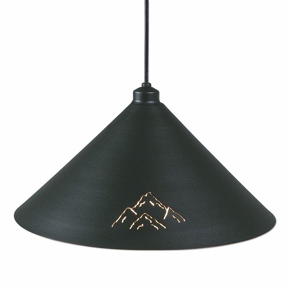 Canyon Pendant Large - Mountain - Black Iron Finish - Black Cord