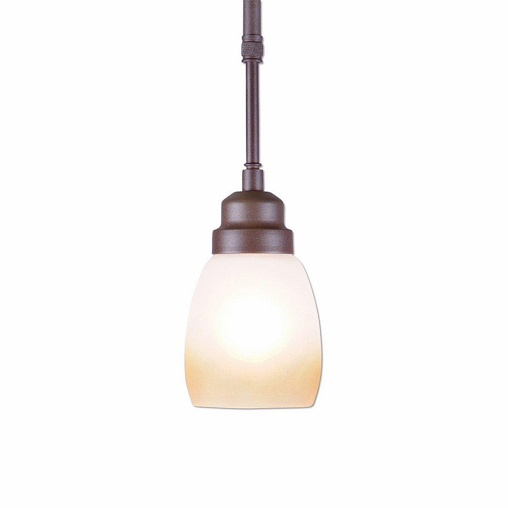 Sienna Pendant Single - Rustic Plain - Two-Toned Amber Egg Bell Glass - Rustic Brown Finish