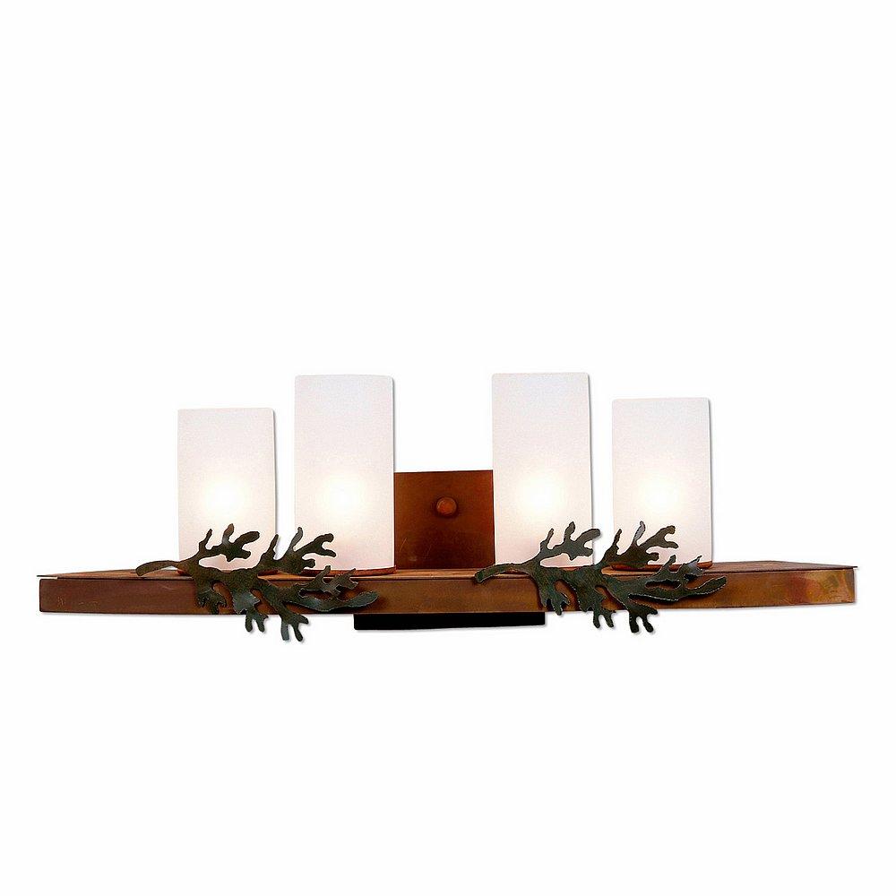 Wisley Bath Vanity Light 24w - Cedar Bough - Frosted Glass Bowl - Cedar Green