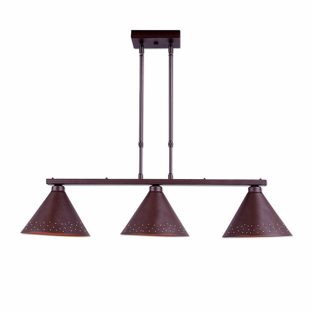 Canyon Island Billiard Light Small - Possession Point - Rustic Brown Finish