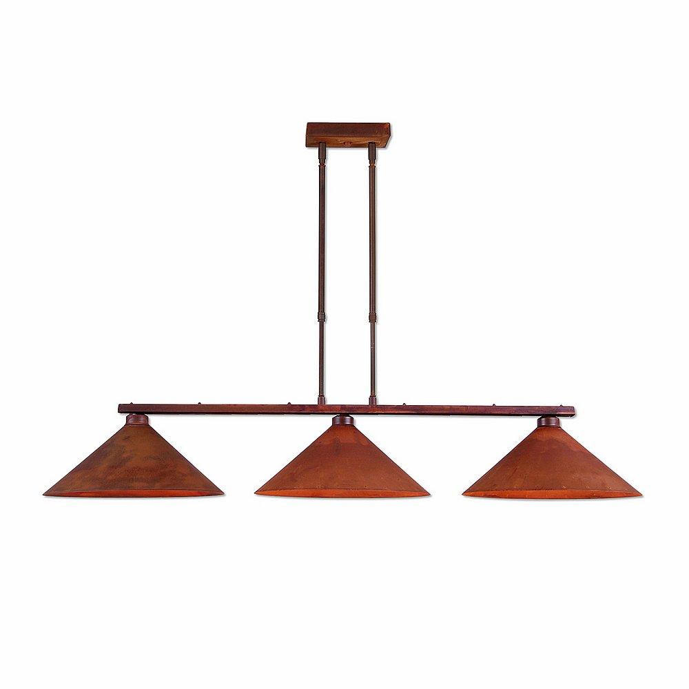 Canyon Island Billiard Light Shallow - Rustic Plain - Rust Patina Finish