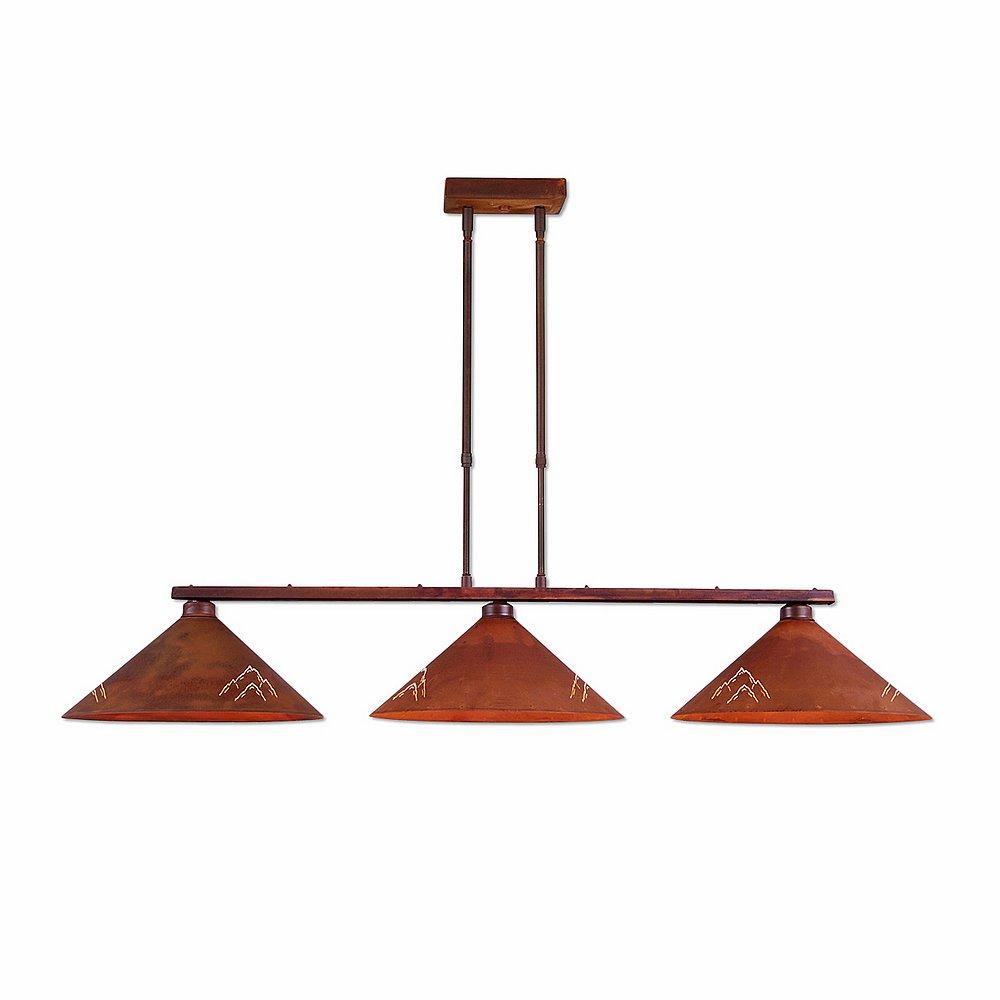 Canyon Island Billiard Light Shallow - Mountain - Rust Patina Finish