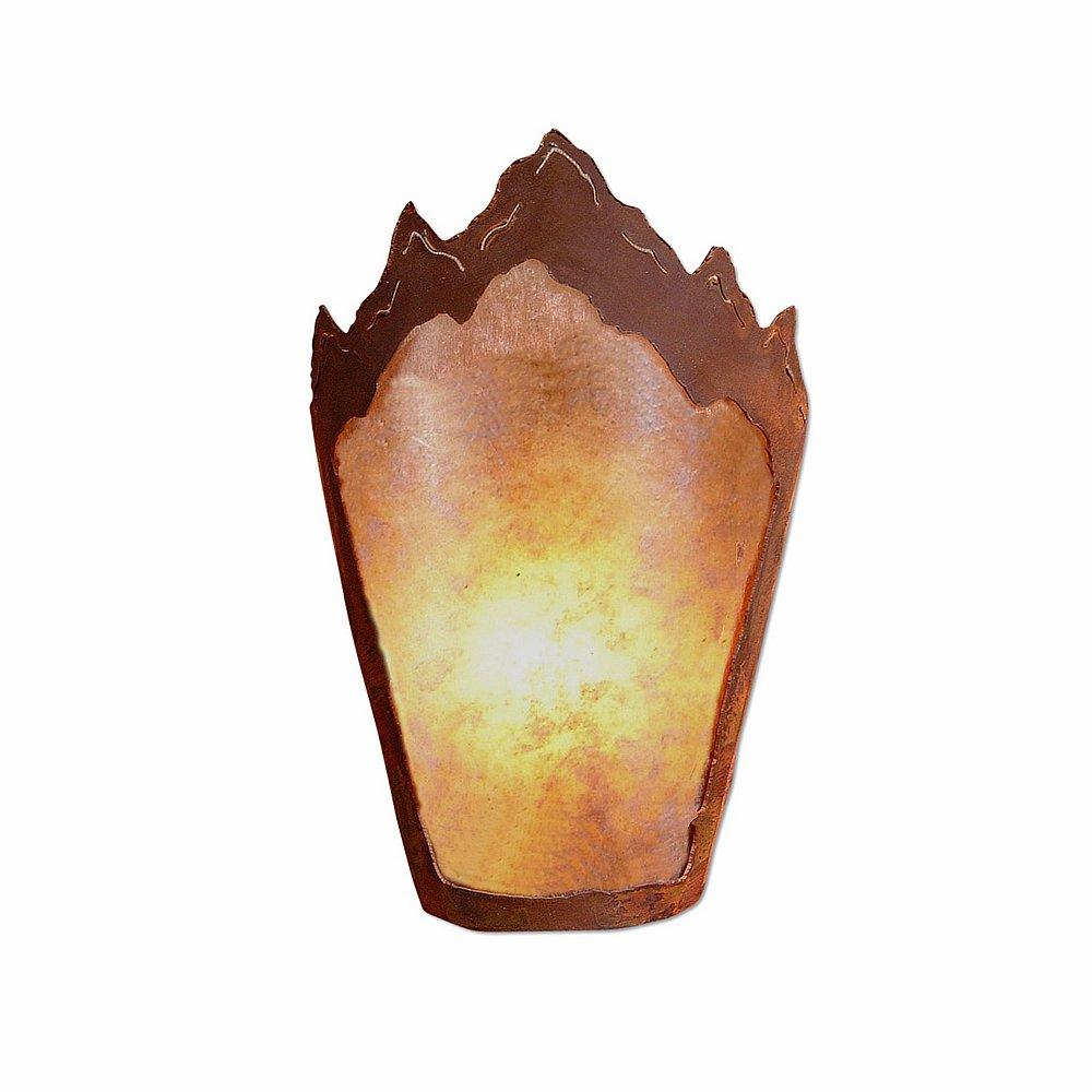 Decatur Sconce - Rustic Plain - Almond Mica Shade - Rust Patina Finish